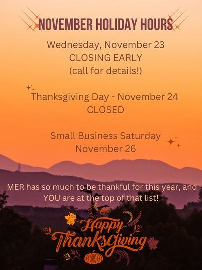 MER Nov 22 Holiday Hours mer nov 22 holiday hours