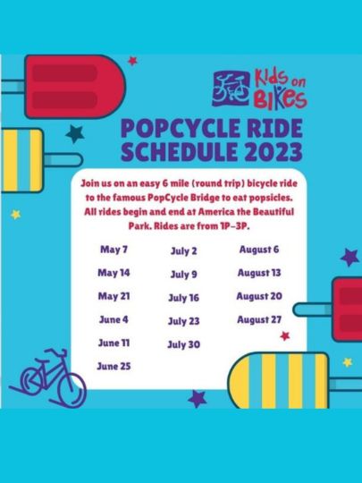 MER KoB Popcycle ride schedule