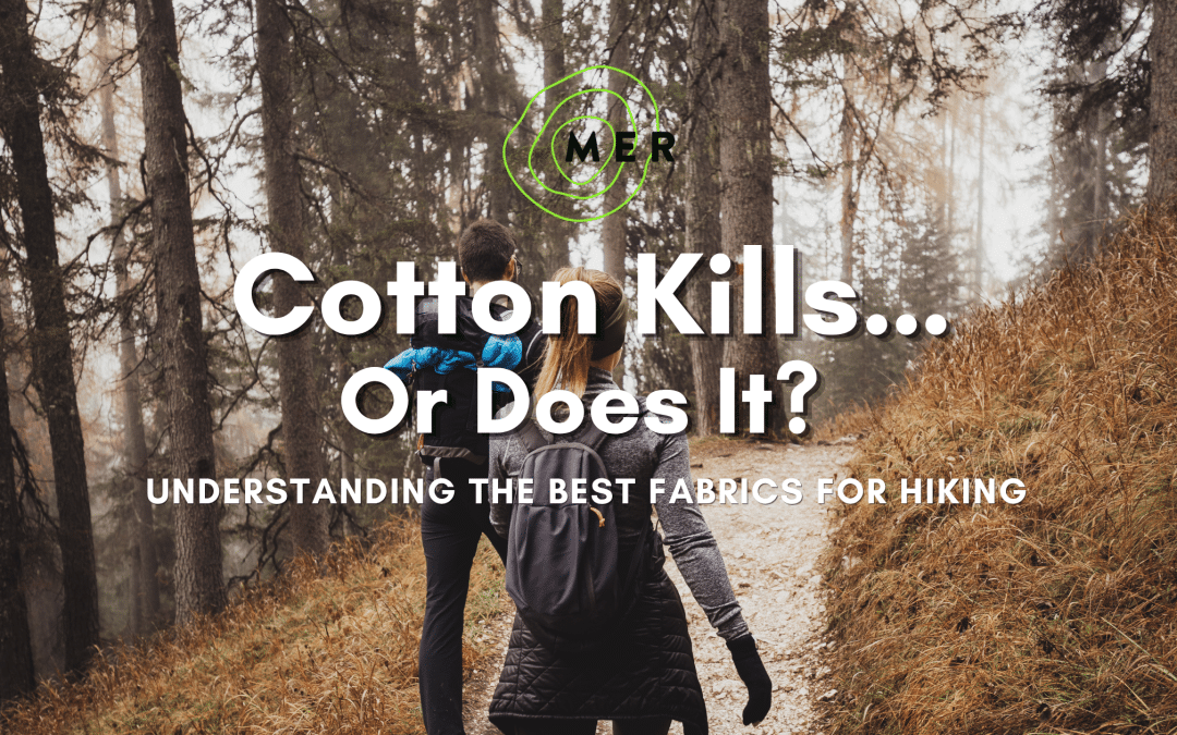 Cotton, merino wool and synthetic hiking clothing for Colorado outdoor adventures