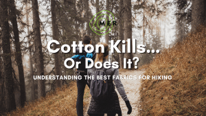Cotton, merino wool and synthetic hiking clothing for Colorado outdoor adventures